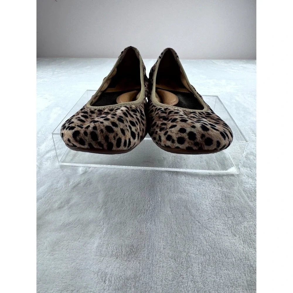 BORN Julianne Flats Shoes Women's 9.5M Brown Black Leopard Print Slip-On Low Top
